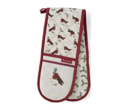 Cooksmart Christmas Robins Retreat Double Oven Glove