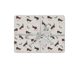 Cooksmart Christmas Robins Retreat Set Of 4 Placemats