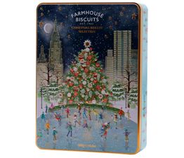 Farmhouse Biscuits - Christmas Skating Scene Tin of Assorted Biscuits
