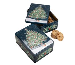 Farmhouse Biscuits - Christmas Tree Tin of Salted Caramel Biscuits