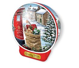 Grandma Wild's - Snow Globe Post Box Tin with Butter Shortbread Mini Biscuits