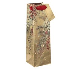 Glick - Bottle Gift Bag Winter Gild