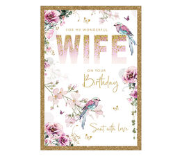 Wife Birthday Bird/Floral