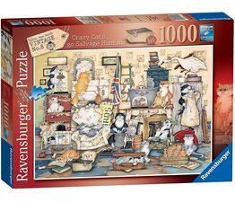 Linda Jane Smith Crazy Cats Go Salvage Hunting 1000 Piece Jigsaw Puzzle