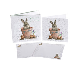 Wrendale Designs Notecard Pack - Bunny The Flower Pot