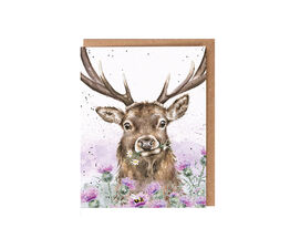 Wrendale Designs Seed Card - Thistle Make You Smile Stag