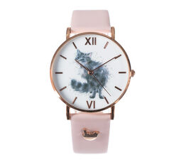 Wrendale Designs Watch with Leather Strap - Glamour Puss