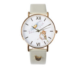 Wrendale Designs Watch with Leather Strap - Mouse Oops a Daisy