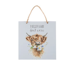 Wrendale Designs Wooden Plaque - Cow Daisy Coo
