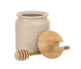 Kitchen Pantry Grey Honey Pot Set with Drizzler
