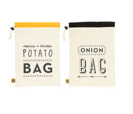 100 % Cotton Kitchen Pantry Potato & Onion Vegetable Sacks (Pack of 2)