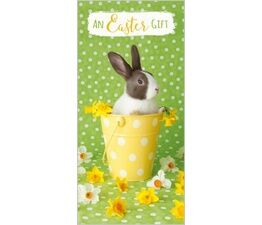 Easter Card - Bunny In Yellow Bucket