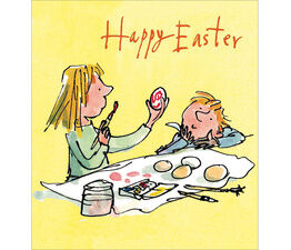 Easter Card - Children Painting Eggs