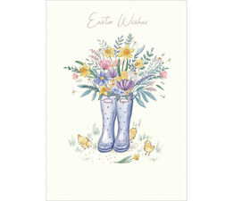 Easter Card - Daffodils In Wellies