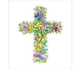 Easter Card - Floral Easter Cross