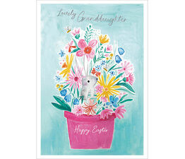 Easter Card - Rabbit In Flower Pot