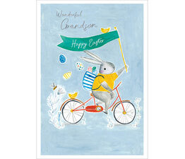Easter Card - Rabbit On Bicycle