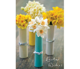 Easter Card - Vases Of Daffodils