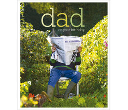Dad - Man Reading Newspaper In Garden