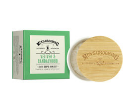 The Scottish Fine Soaps Company - Men's Grooming - Vetiver & Sandalwood - Shave Soap & Bowl Set 100g