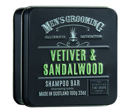 The Scottish Fine Soaps Company - Vetiver & Sandalwood Shampoo Bar in a Tin
