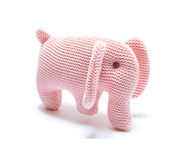 Knitted Elephant Rattle - Pink