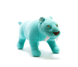 Knitted Sabre Tooth Tiger - Ice Blue