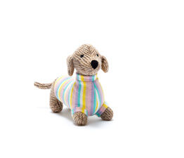 Knitted Sausage Dog - Pastel Jumper