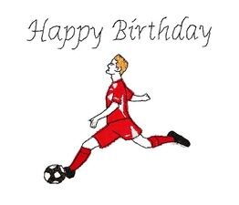 Red Footballer Birthday Card