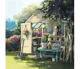 Garden Shed With Flowers And Tools
