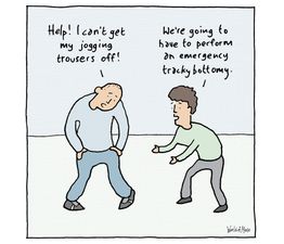 Man And Woman Talking To Each Other About Trousers