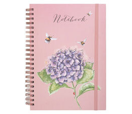 Wrendale Designs -  A4 Bee Notebook - Hydrangea (Pink)