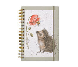 Wrendale Designs -  A5 Hedgehog Notebook - Busy as a Bee (Green)