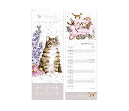 Wrendale Designs -  Feline Friends Slim Calendar 2023 - Whiskers and Wildflowers