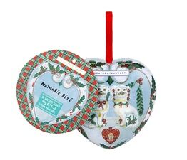 Heathcote & Ivory - Nathalie Lete Christmas Limited Edition Scented Soap in Heart Shaped Tin 90g