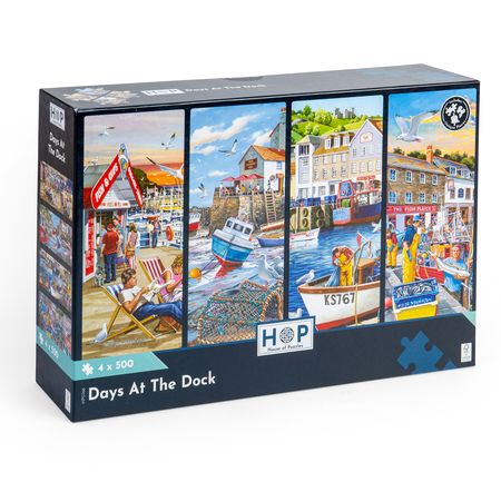 House of Puzzles - Days At The Dock 4 x 500 Piece Jigsaw Puzzle