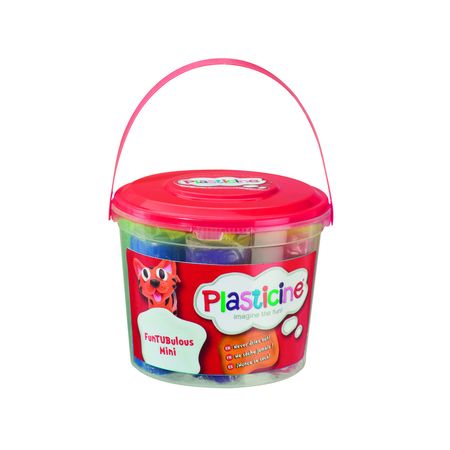 Plasticine FunTUBulous Pasta Da Modellare Con Stampini - Secchiello Multicolore - Argilla Che Non Si Secca Mai - Gioco Creativo Per Bambini