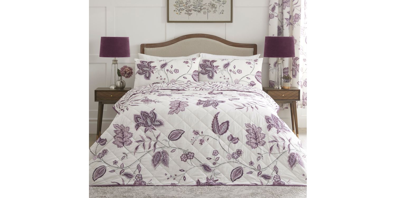 Dreams & Drapes - Teal Jacobean sprei (230cm x 200cm) - Soft Touch - Microvezel - Damast Sprei in Teal - Perzische Boheemse gewatteerde spreien - Exotische Bloemen Deken/Bed Cover voor Bed