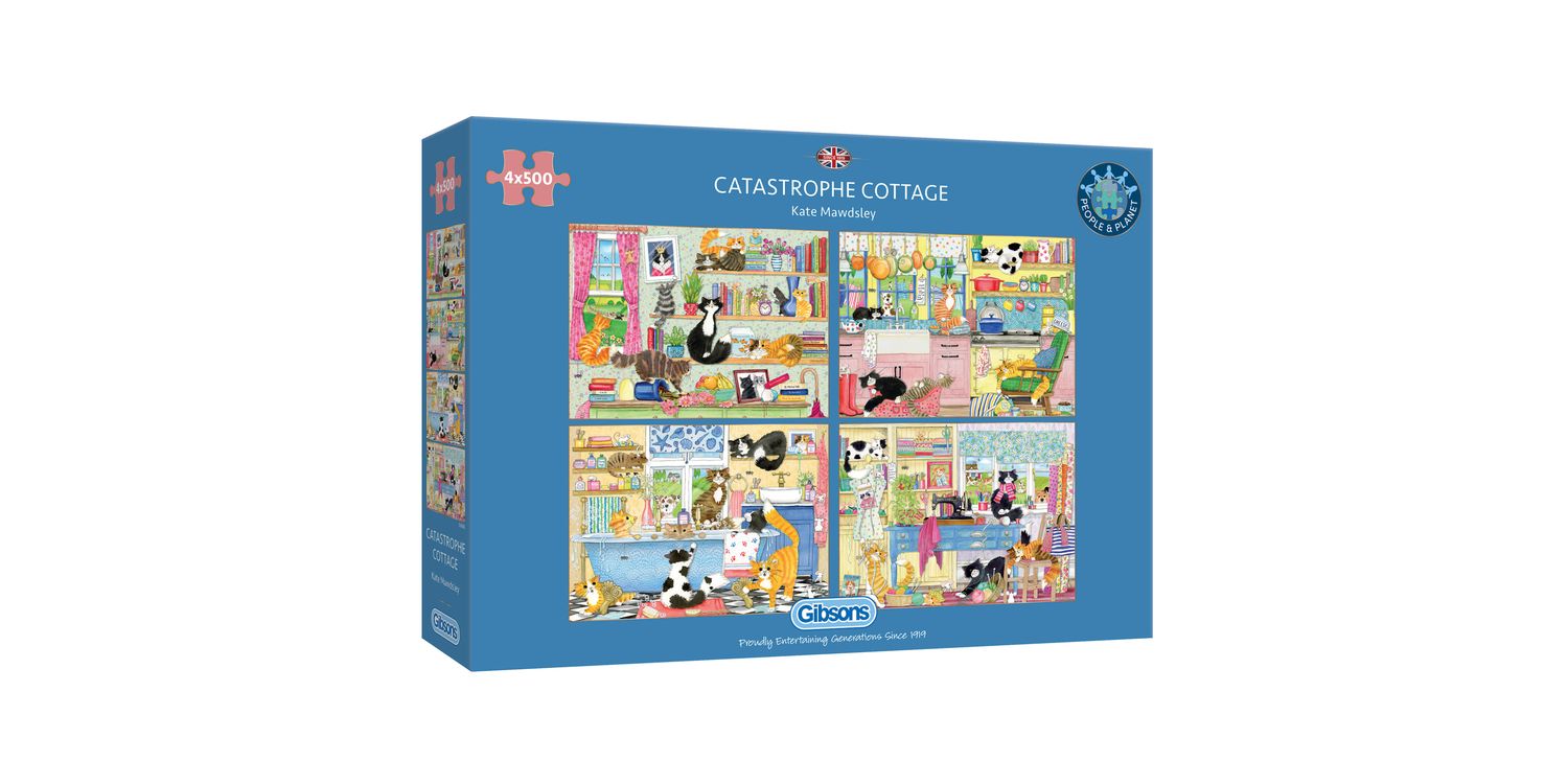 Gibsons Puzzle 636 Pezzi 'Cottage By The Brook' - Panorama Inglese, Cartone Riciclato, Prodotto In UK