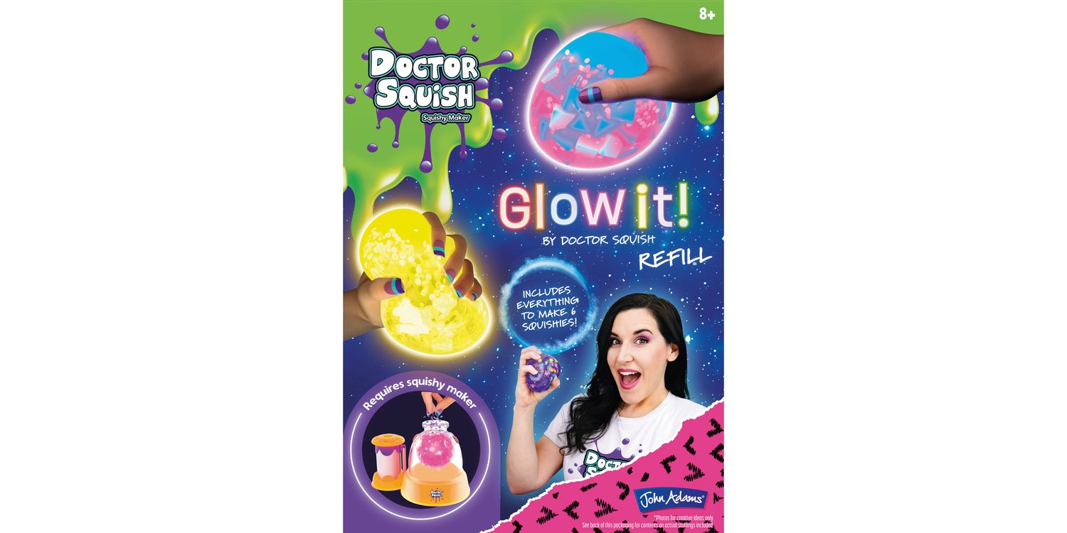 Recharge Doctor Squish - Lot De 6 Squishies à Créer, Avec Capsules TPR, Poudre Slime, Confettis, Paillettes, Pour Machine Squishy Maker