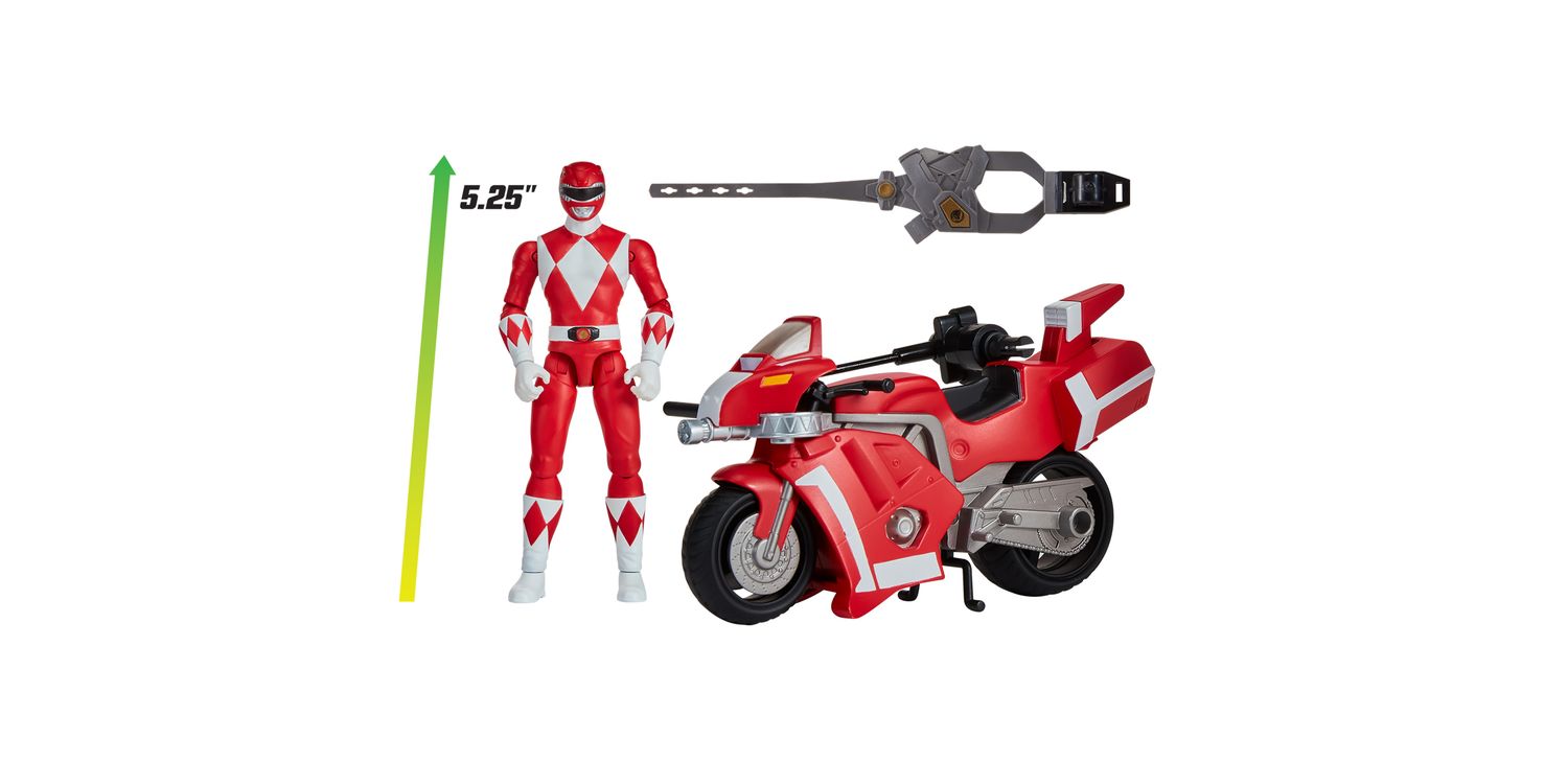Thunder Bike With Red Ranger, POWER RANGERS, BANDAI 2231 Fonds Magasin Années 80
