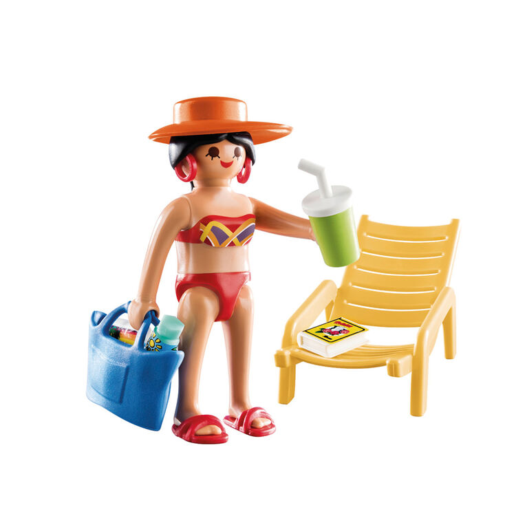 Playmobil Lady sunbather book & sun cream NEW Beach/Swimming pool figure towel 