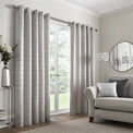 Appletree Boutique Cassina Jacquard Pair of Eyelet Curtains - Silver additional 4