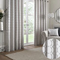 Appletree Boutique Cassina Jacquard Pair of Eyelet Curtains - Silver additional 1