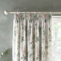 Appletree Heritage - Campion - 100% Cotton Pair of Pencil Pleat Curtains With Tie-Backs - Green/Coral additional 3
