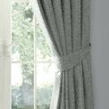 Appletree Heritage - Worcester - Jacquard Pair of Pencil Pleat Curtains With Tie-Backs - Green additional 2