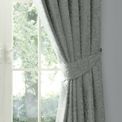Appletree Heritage Worcester Jacquard Pair of Pencil Pleat Curtains With Tie-Backs, in Green additional 2