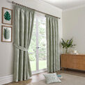 Curtina Bramford Jacquard Pencil Pleat Curtains - Green additional 1