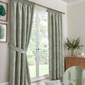 Curtina Bramford Jacquard Pencil Pleat Curtains - Green additional 4