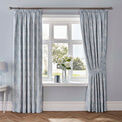 Dreams & Drapes Woven Imelda Pencil Pleat Curtains With Tie-Backs - Duck Egg additional 1